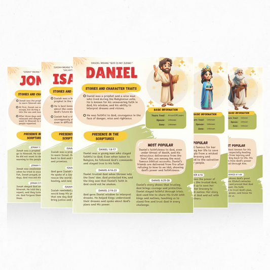 History of 54 Biblical Heroes, Bible studies for children